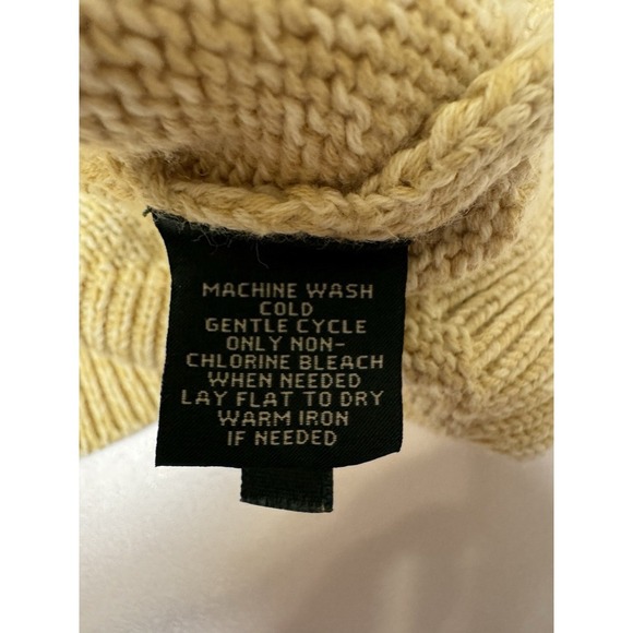 Vintage Ralph Lauren Sweater 90's 100% Cotton Classic Cable Knit XL Beige - Picture 7 of 7